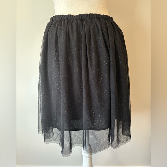 Mango Black Tulle Skirt with Silver Detail – Size Medium - Picture 4 of 9